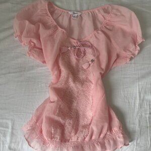Vintage Pink Y2k Blouse